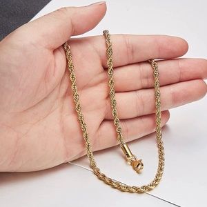 18K Gold Plated High Quality Stainless Steel Rope Chain